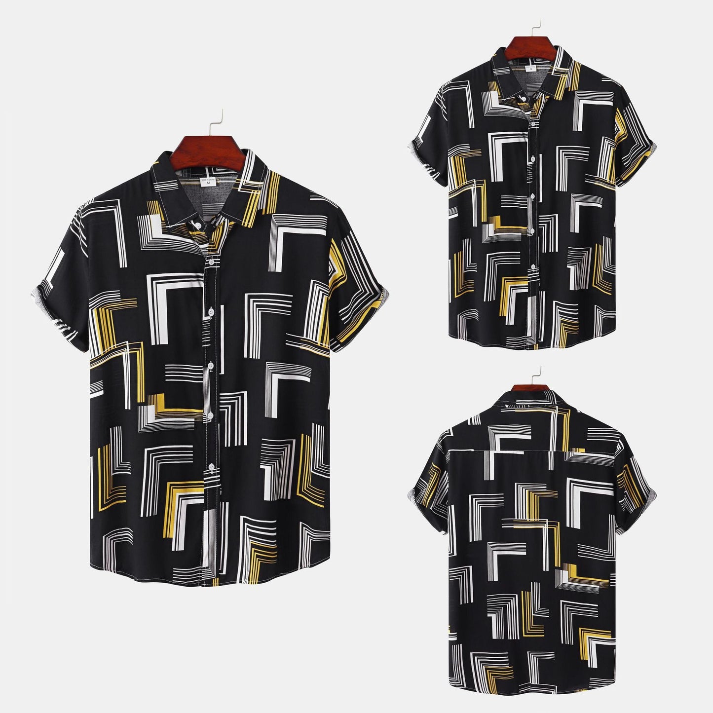 Men's Casual Short Sleeve Floral Shirt