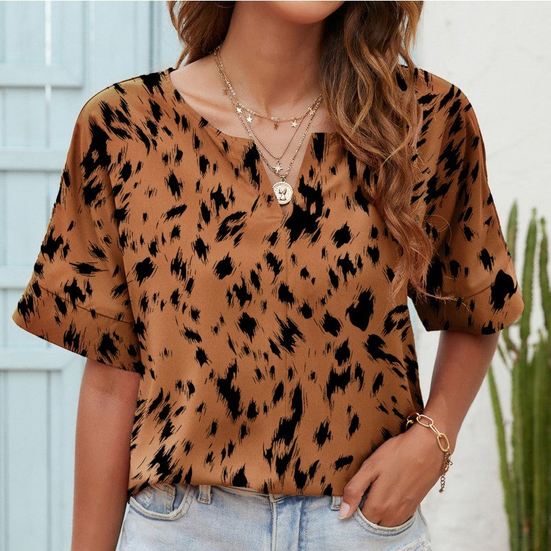 Printed V-Neck Tee