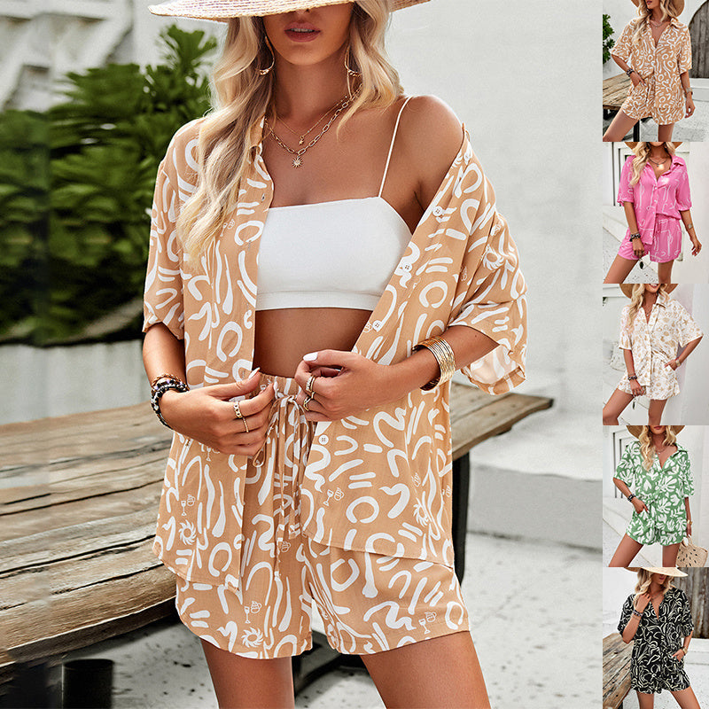 2Pcs Printed Summer Set