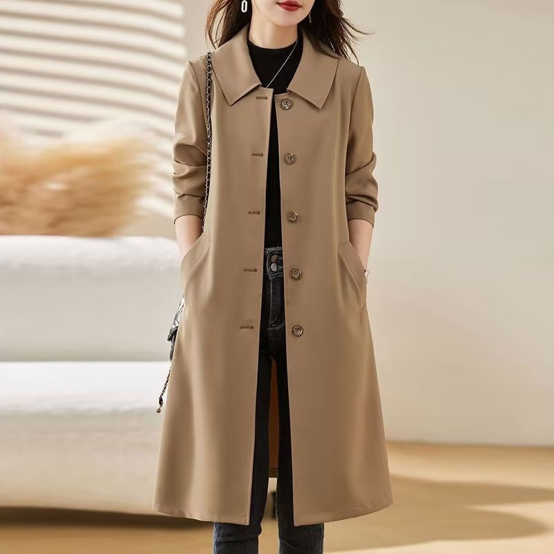 Mid-Length Spring And Autumn New Versatile Trench Thin Coat