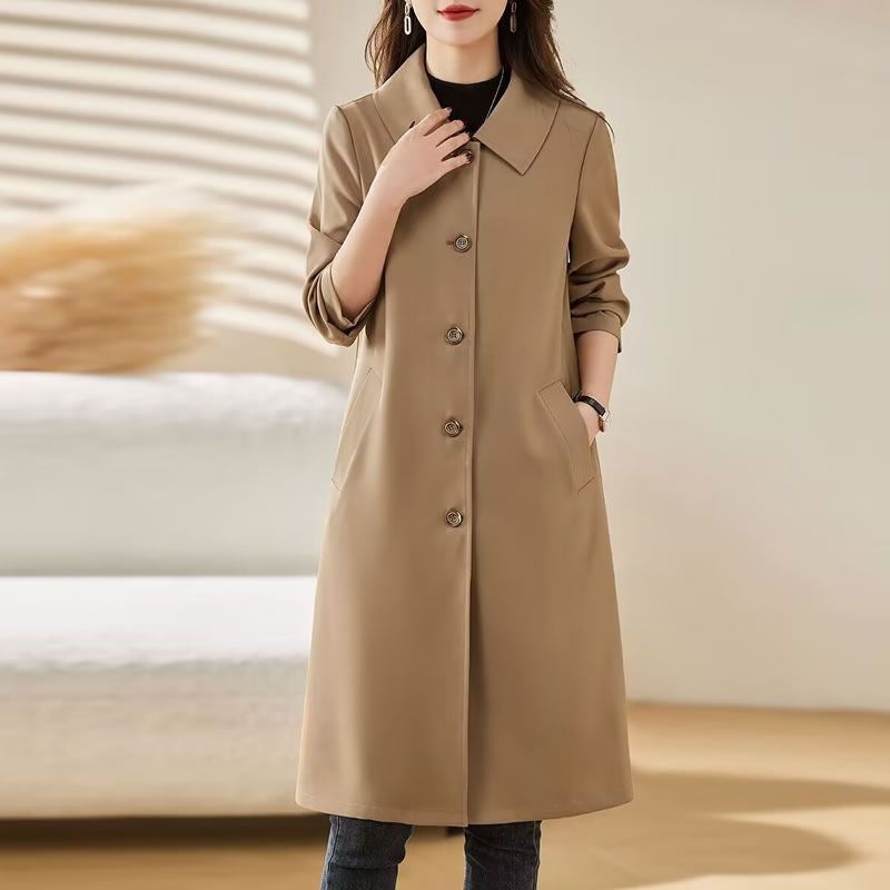 Mid-Length Spring And Autumn New Versatile Trench Thin Coat