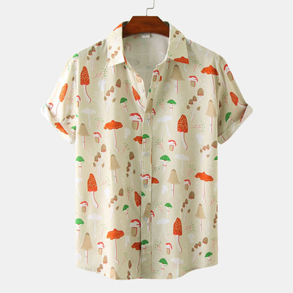 Men's Casual Short Sleeve Printed Shirt