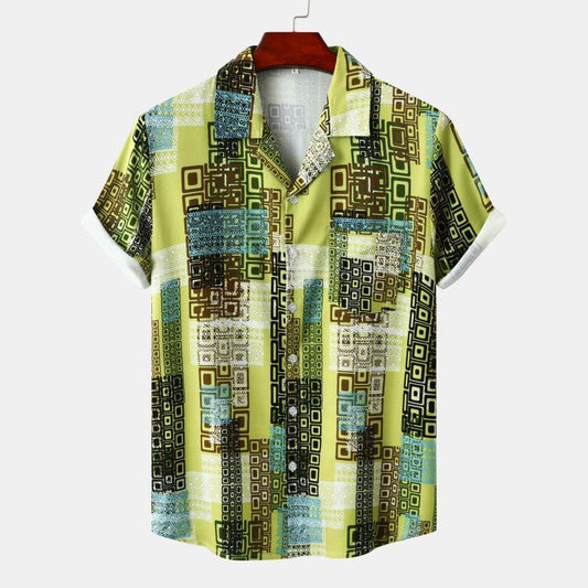 Men's Casual Loose Short Sleeve Shirt