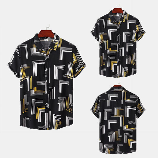 Men's Casual Short Sleeve Floral Shirt
