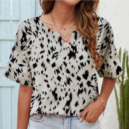 Printed V-Neck Tee