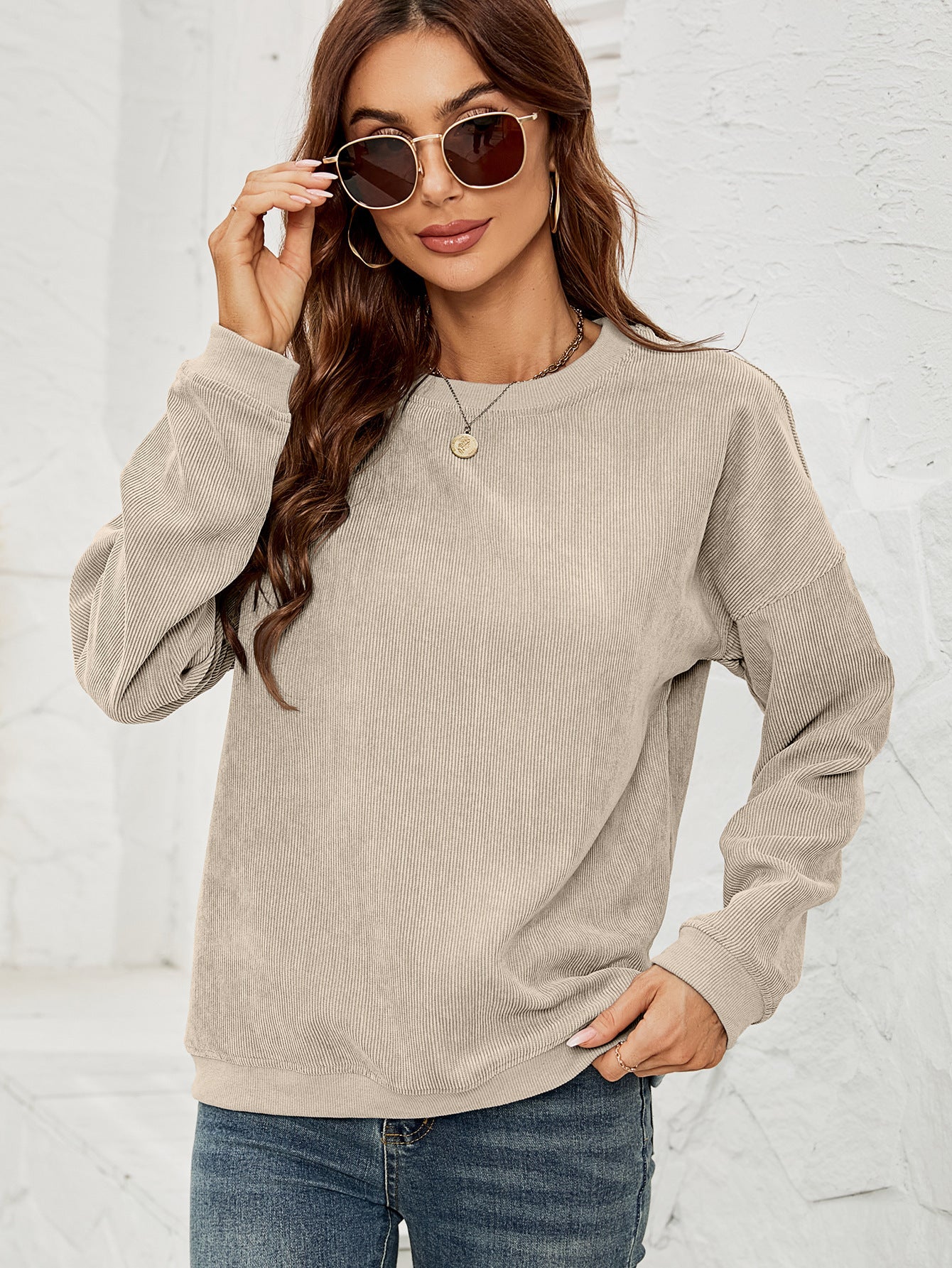 Corduroy Pullover Sweatshirt