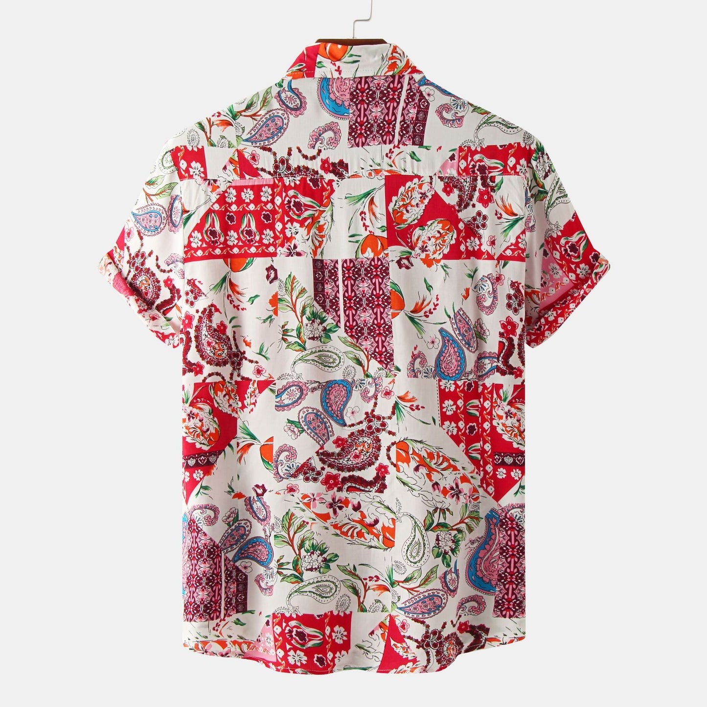 Men's Casual Short Sleeve Floral Shirt
