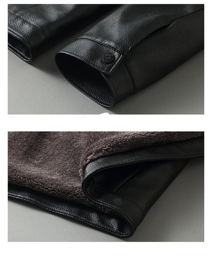 Fleece Leather Jacket