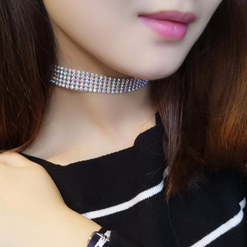 Fashion Women Full Crystal Rhinestone Choker Necklace