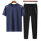 Dark blue and black trousers