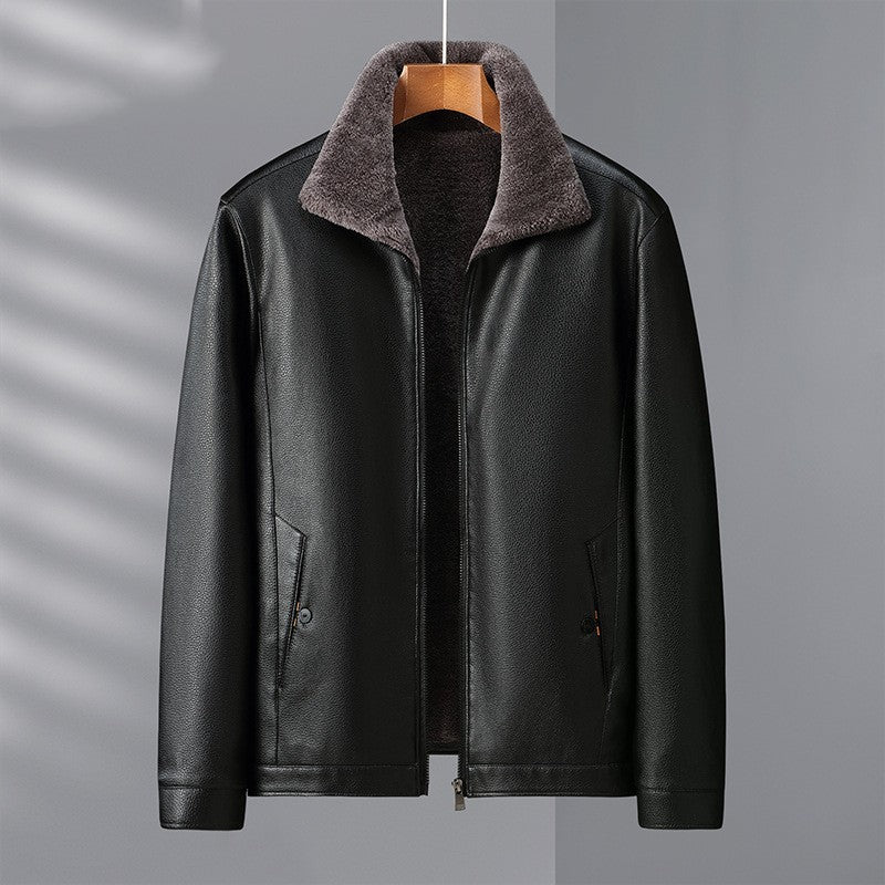 Fleece Leather Jacket