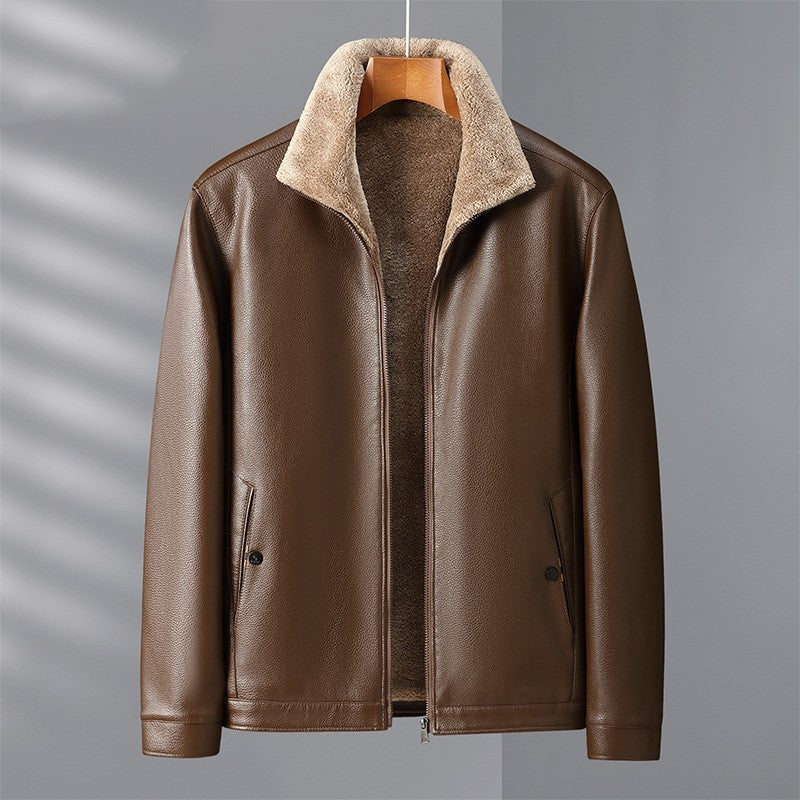 Fleece Leather Jacket