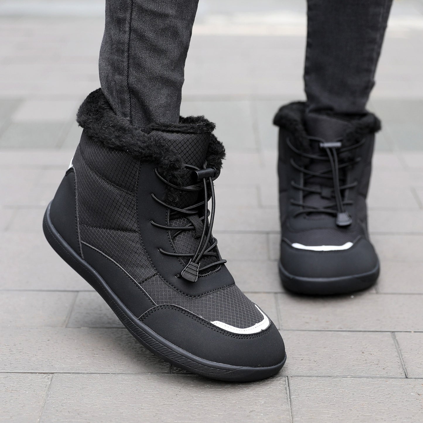 High-top With Velvet Thick Wide Toe Cotton Shoes