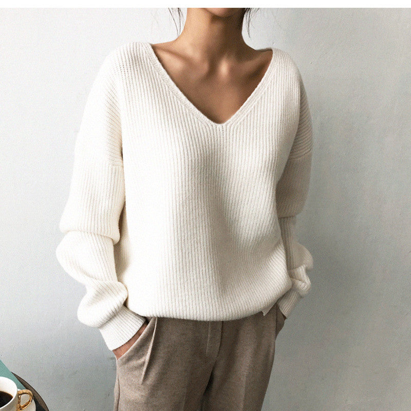 V-Neck Loose Sweater