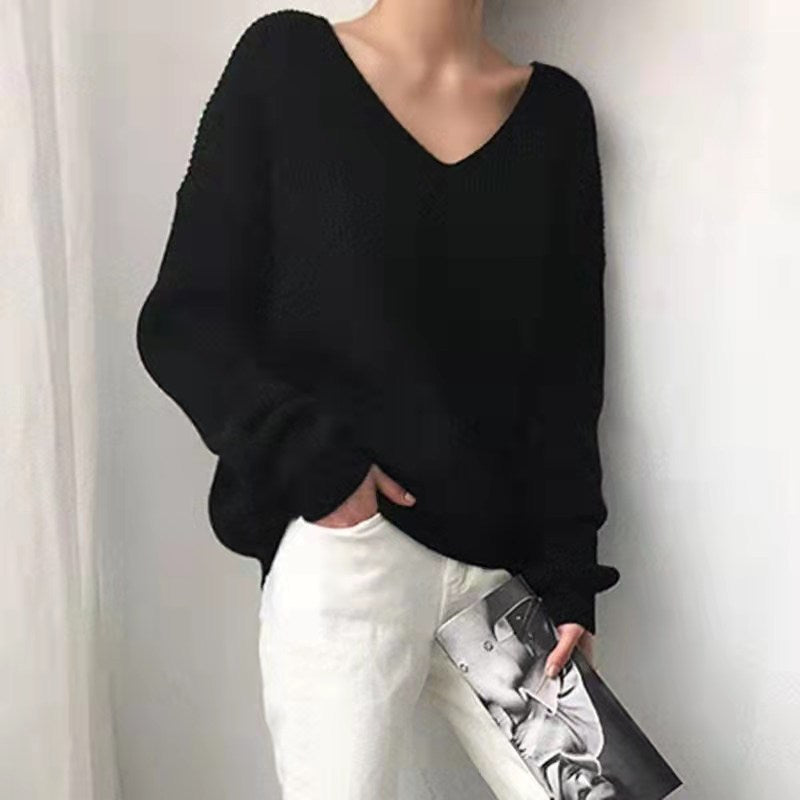 V-Neck Loose Sweater