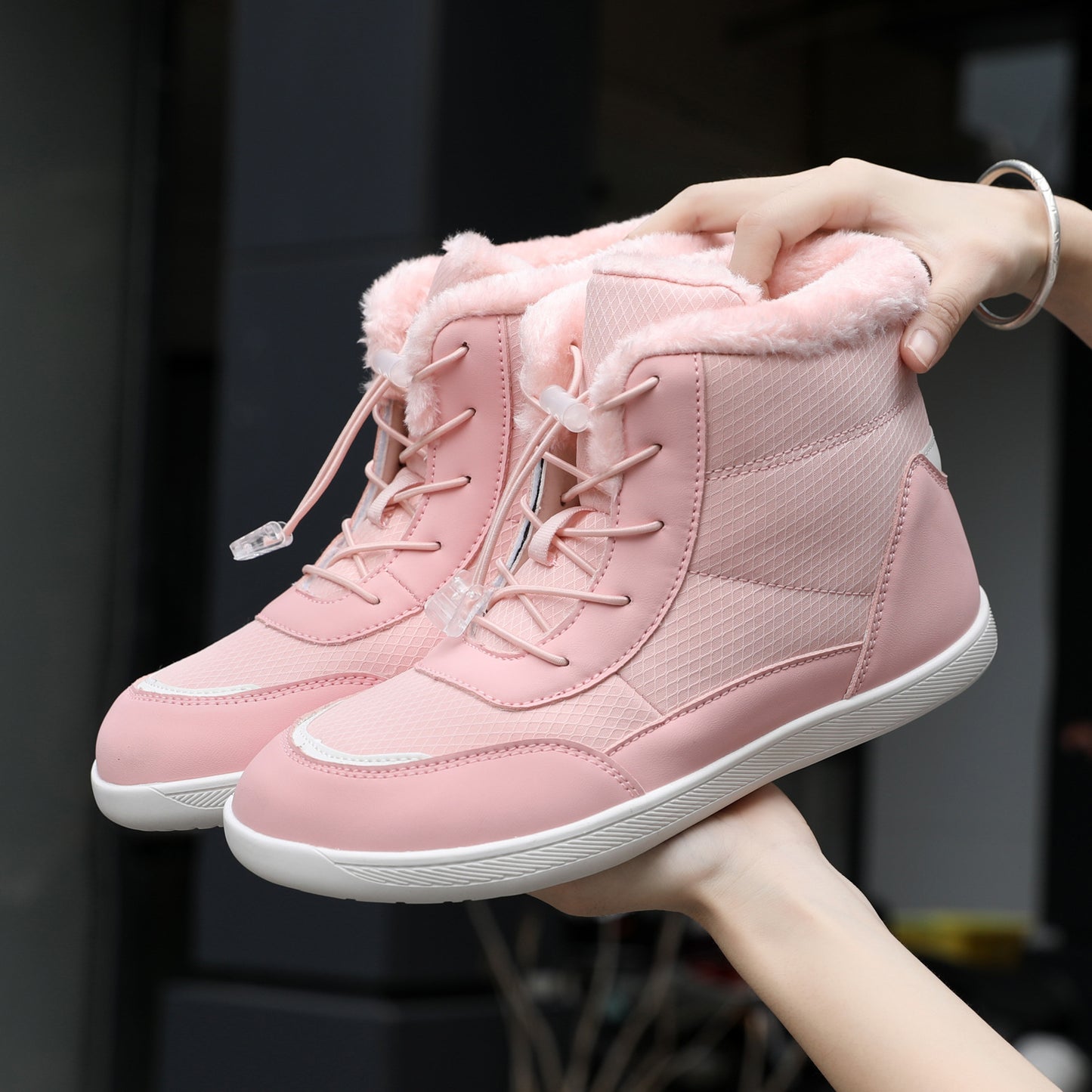 High-top With Velvet Thick Wide Toe Cotton Shoes