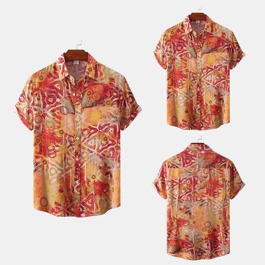 Floral Casual Men's Short Sleeve Shirt