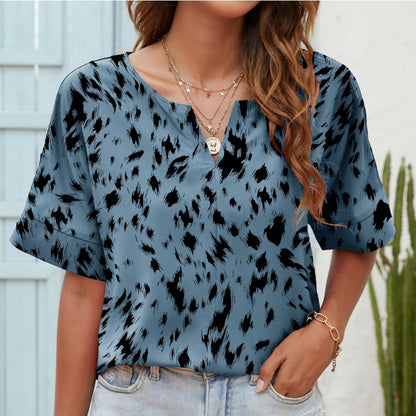 Printed V-Neck Tee