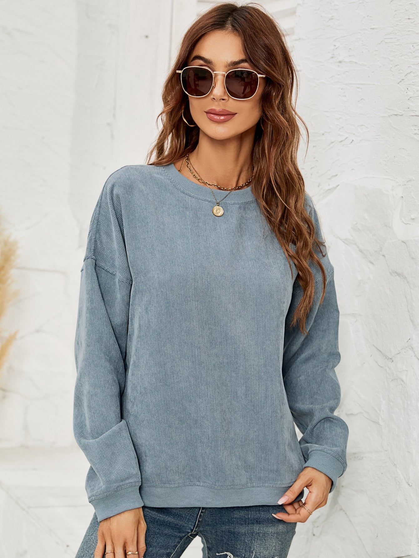 Corduroy Pullover Sweatshirt