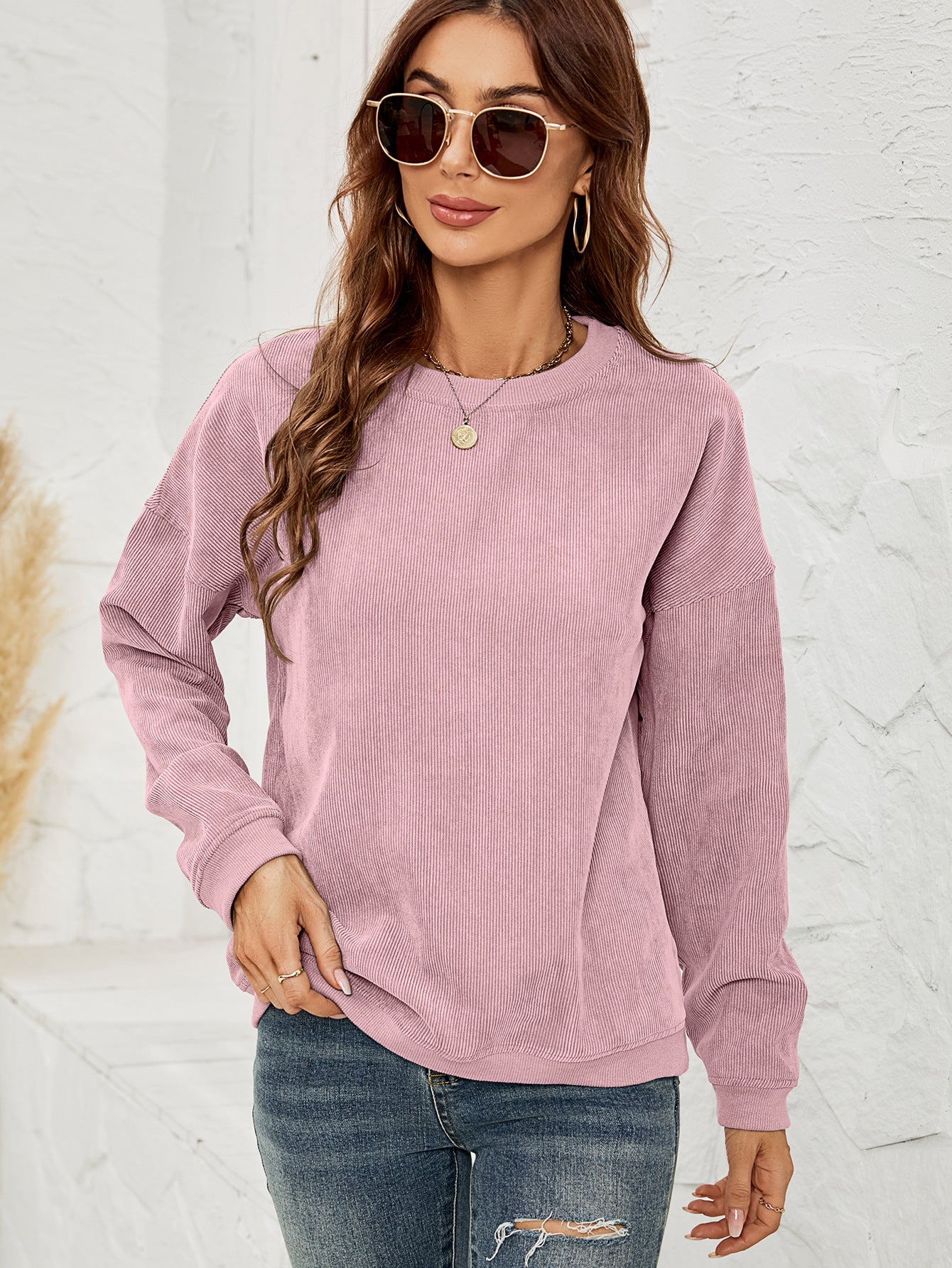 Corduroy Pullover Sweatshirt