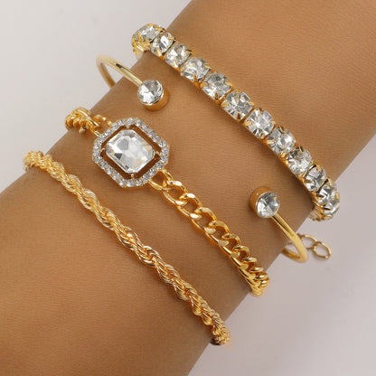 Fashion Jewellery 4 Pcs Crystal Bracelet Set For Women