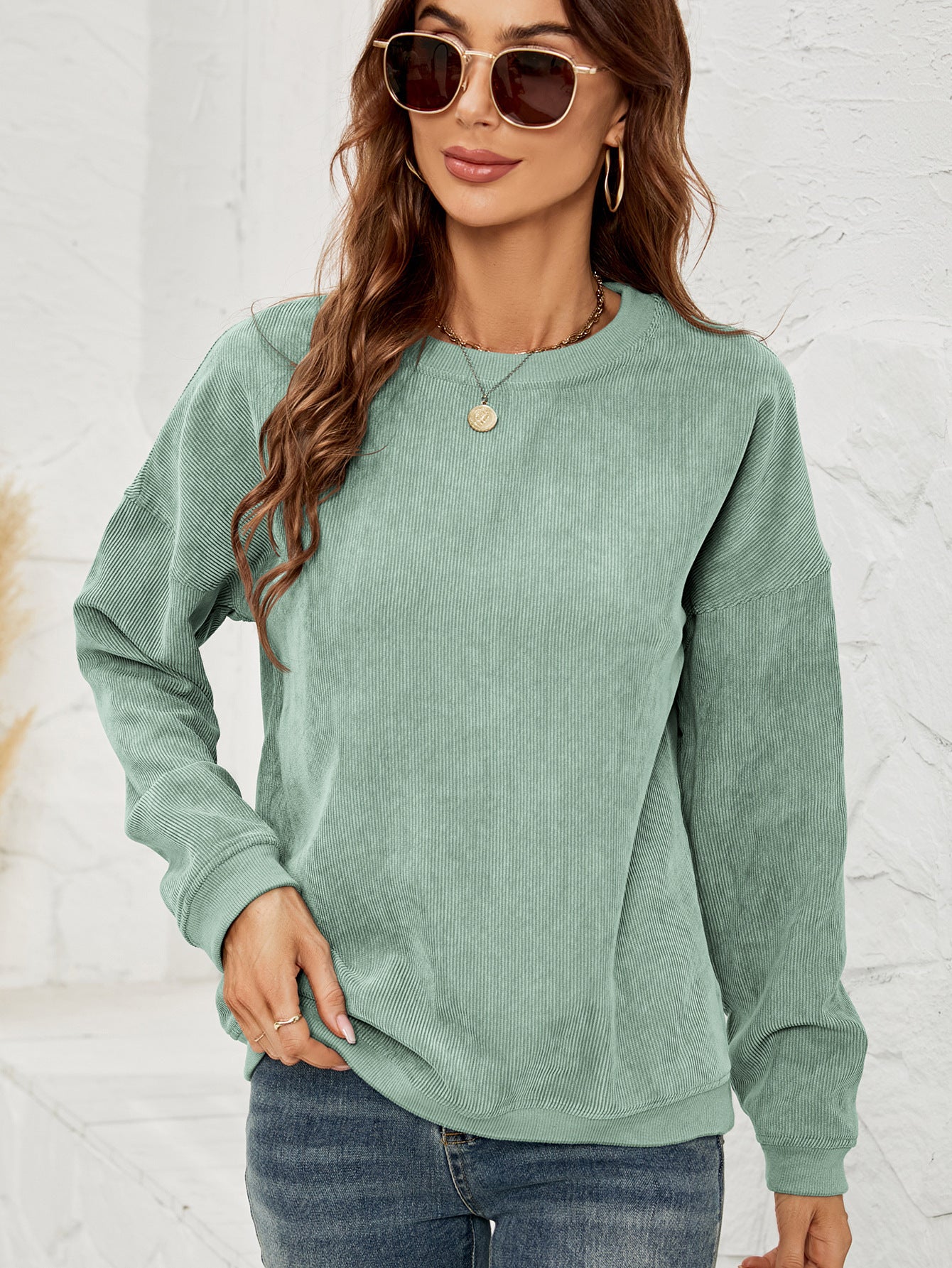 Corduroy Pullover Sweatshirt